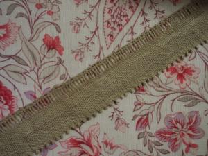 large ruban ancien de lin, dentelle