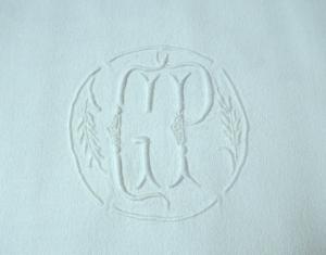 Joli monogramme ancien GP ou CP, médaillon, épis de blés