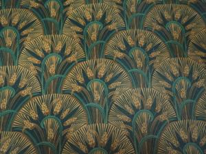 Tissu ancien art-déco beau graphisme, gerbes de blés