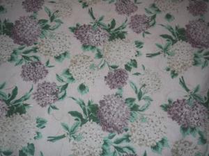 Tissu vintage bouquets de fleurs d'hortensias