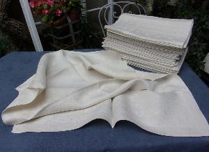 6 Grandes serviettes anciennes en damassé de lin,  état neuf