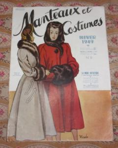  beau catalogue ancien, revue de mode 1949, manteaux et costumes