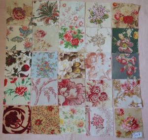 LOT DE 25 COUPONS DE TISSUS ANCIENS POUR PATCHWORK