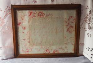   Encadrement pour déco shabby ou romantique , abécédaire tons fanés