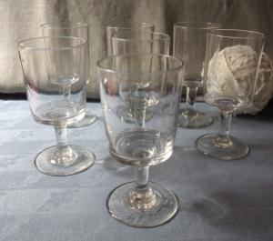 2 gros verres anciens artisanaux, campagnards, 19 ème