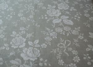 Jolie toile à matelas ancienne , rose et rubans , coloris gris