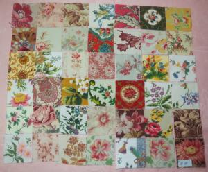   Lot de 42 petits coupons de tissus anciens pour patchwork..///////