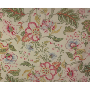 Tissu ancien , jolies fleurs d'indienne pour créations et patchwork
