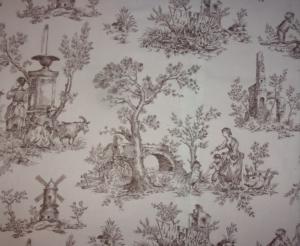 tissu ancien ,impressions toile de Jouy