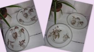  4 grandes assiettes anciennes anglaises en WEDGWOOD 