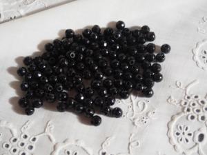 Lot  de perles anciennes noires , grosses perles