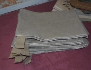 1 torchon ancien, toile de lin rustique coloris foncé