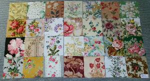 LOT DE 28 COUPONS DE TISSUS ANCIENS POUR PATCHWORK