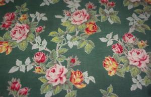Tissu ancien jolis motifs de roses  