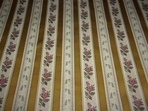 Tissu vintage , style Louis XVI, bandes de fleurs, motifs tissés