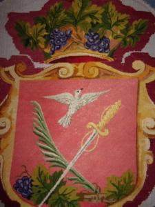 Grande tapisserie ancienne 19 ème pour bannière religieuse, pare-feu, créations,canevas fini