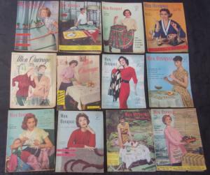 lot de 12 revues anciennes ou magazines anciens " Mon Ouvrage " années 1955, 56, 57