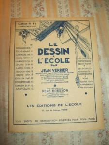  le dessin à l'école, Jean Verdier, cahiers de dessin anciens N° 11 1948