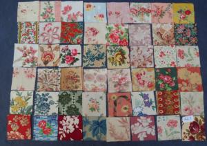 LOT DE 48 COUPONS DE TISSUS ANCIENS POUR PATCHWORK