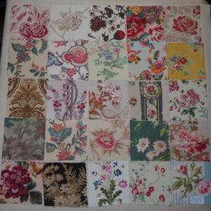 LOT DE 25 COUPONS DE TISSUS ANCIENS POUR PATCHWORK