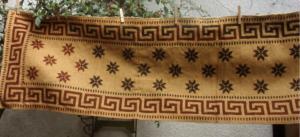 Tenture ancienne  19ème , bandeau, panneau, cantonnière brodée main