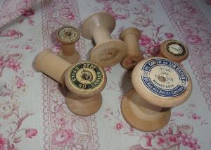  LOT DE BOBINES ANCIENNES EN BOIS