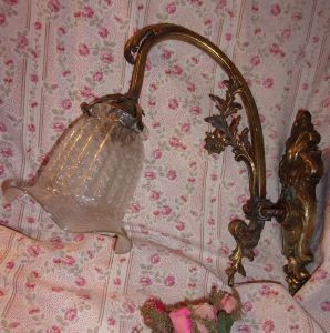 BELLE GRANDE APPLIQUE ANCIENNE EN BRONZE + TULIPE