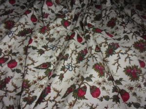 Tissu ancien ou vintage, fleurs d'indienne, jolis coloris