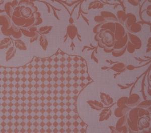    Tissu ancien , double tissage , damiers et fleurs