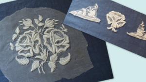  broderie ancienne de coiffe vendue pour récupération