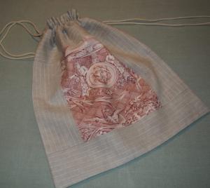  sac tous usages, en tissus anciens ,toile de Jouy ancienne