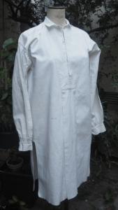 Chemise ancienne d'homme en lin rustique, 19 ème