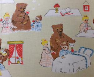 Motifs du tissu ancien ou vintage , Bonne nuit les petits, Nicolas et Pimprenelle, Nounours