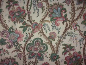 Tissu ancien ou vintage grandes fleurs d'indienne