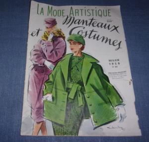   beau catalogue ancien, revue de mode 1958, manteaux et costumes