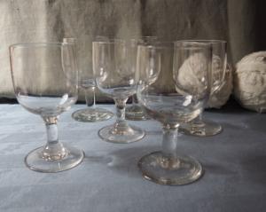 2 gros verres anciens artisanaux, campagnards, 19 ème