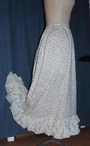 Très fine jupe ancienne , 19 ème en tissu imprimé, ou jupon ancien 