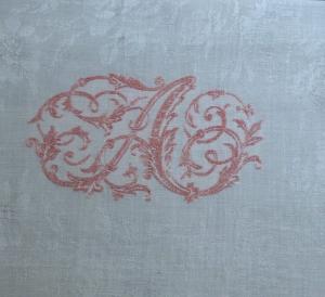 Grand et original monogramme ancien A