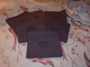 6 SERVIETTES ANCIENNES MONOGRAMMEES  CA