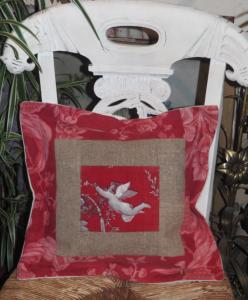  Coussin , tissus anciens , angelot, ange
