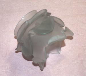  tulipe ancienne d'éclairage, verrerie ancienne, en forme de rose