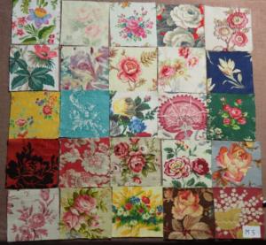 LOT DE 25 COUPONS DE TISSUS ANCIENS POUR PATCHWORK