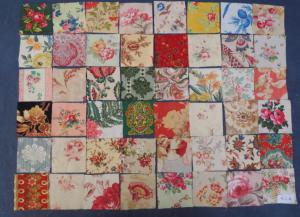 LOT DE 48 COUPONS DE TISSUS ANCIENS POUR PATCHWORK