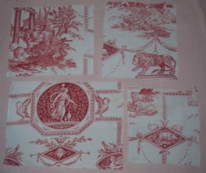 " Beau tissu ancien impressions toile de Jouy