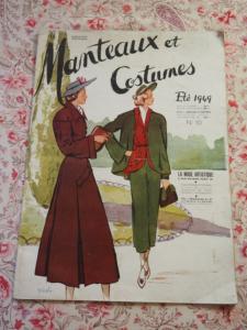 beau catalogue ancien, revue de mode été 1949, manteaux et costumes