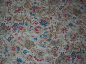 " Tissu ancien 1900 , belles fleurs d'indienne