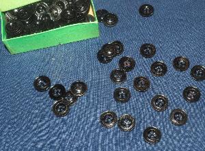    6 boutons anciens noirs, vêtements de travail
