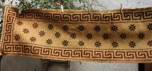 Tenture ancienne  19ème , bandeau, panneau, cantonnière brodée main