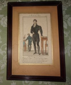 GRAVURE DE MODE ANCIENNE. HOMME. 1820. RARE