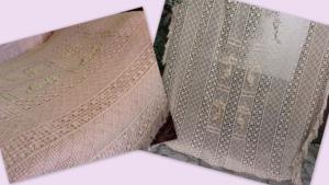 " Dessus de lit ancien , rideau, nappe, dentelle rustique